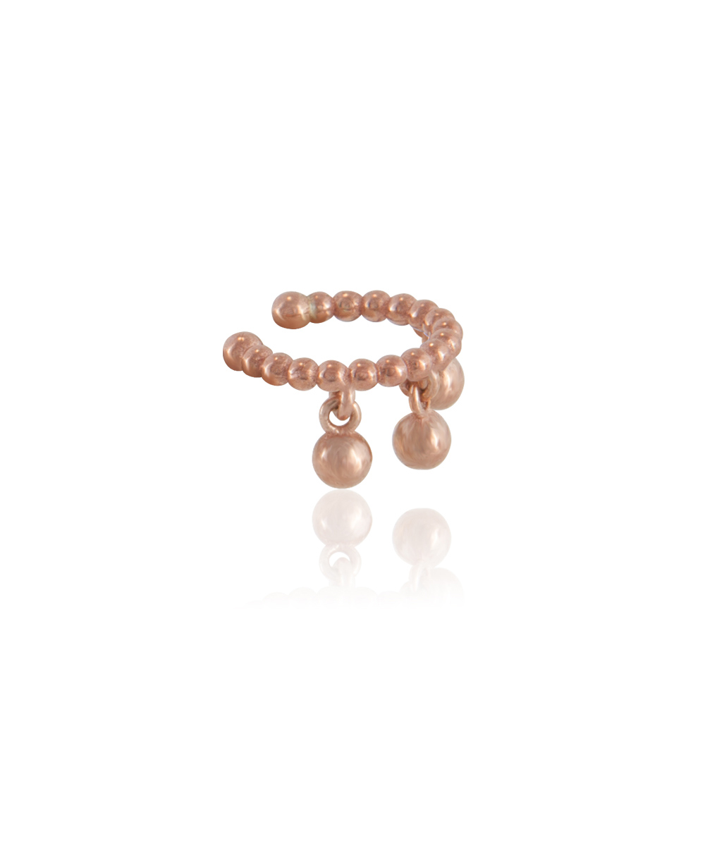 Ασημένιο Ear Cuff μονό σκουλαρίκι επιχρυσωμένο με ροζ χρυσό