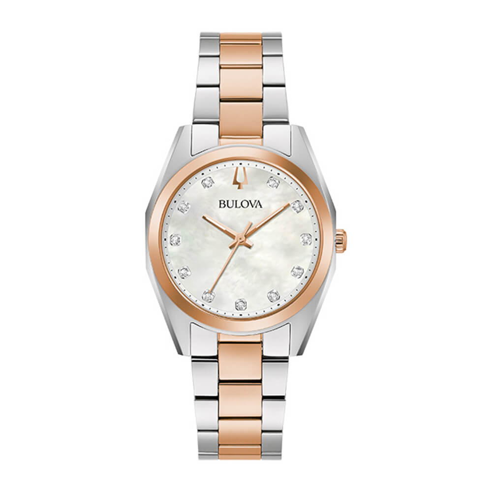 Γυναικείο ρολόι Bulova Diamonds από ανοξείδωτο ατσάλι με φίλντισι καντράν