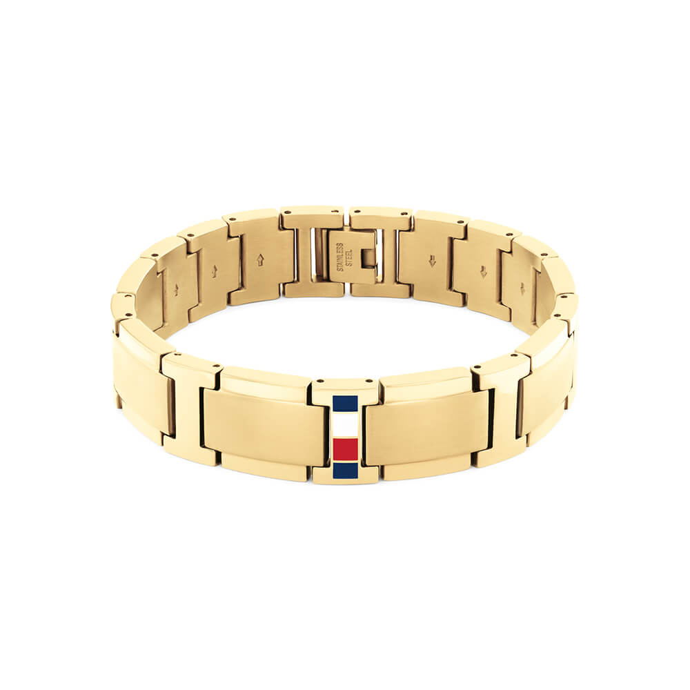 Μια πανέμορφη δημιουργία του οίκου Tommy Hilfiger. Πρόκειται για ένα ανδρικό βραχιόλι με αλυσίδα από ανοξείδωτο ατσάλι και με το ομώνυμο λογότυπο του οίκου TOMMY HILFIGER. Όλα τα υλικά είναι υποαλλεργικά & δεν μαυρίζουν. Συνοδεύεται από αυθεντική συσκευασία TOMMY HILFIGER.
